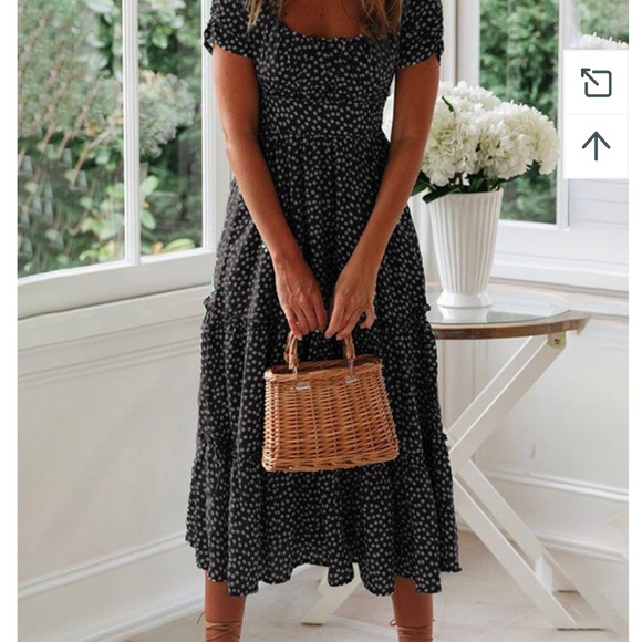 MIDI dress with small flowers - Picture 2 of 4